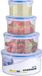 Sans marque Boîtes de conservation alimentaire avec couvercle en plastique, (1.7L+1.1L+0.65L+0.36L) pots de stockage hermétiques et étanches sans BPA, récipient alimentaire bento box Adapté au micro-ondes, au congélateur et au lave-vaisselle