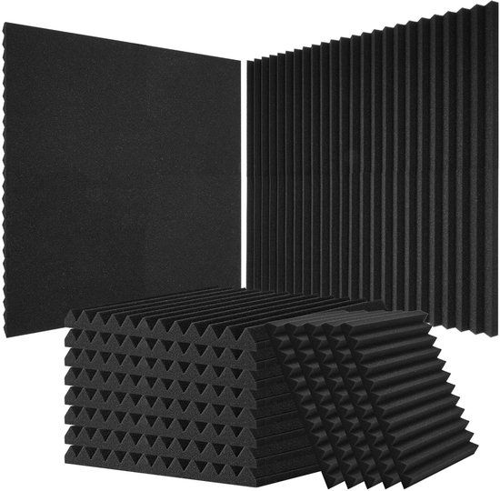 VEVOR akoestische schuimpanelen 52 stuks. 30x30x2,5cm akoestische panelen geluidsisolatie