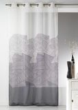 Home Maison 09408-8-AL gordijn, etamin, licht, bedrukt, met oogjes, rond, ivoor/zilverkleurig, 140 x 240 cm