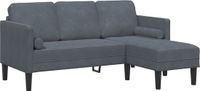 vidaXL Bankstel met kussen, Donkergrijs, Polyester