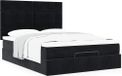 Prolenta Maison Exclusive - Ottomaans bedframe met matrassen, zwart, 140x190 cm, fluweel