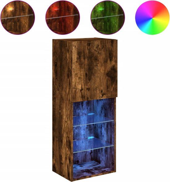vidaXL Tv-meubel LED-verlichting 40,5x30x102 cm gerookt eikenkleurig
