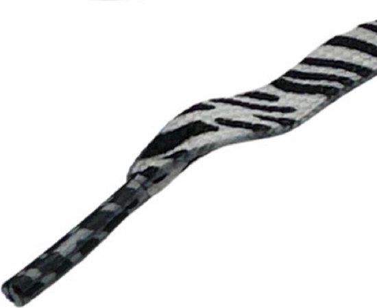 Zebra Flat Sneaker Laces - 130cm - 10mm Wide - Polyester