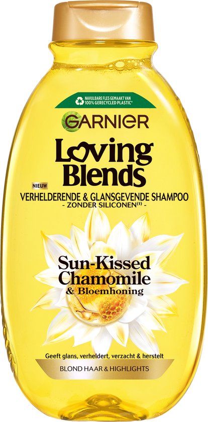 Garnier Loving Blends Verhelderende & Glansgevende Shampoo - Sun-Kissed Chamomile & Bloemenhoning - Blond Haar & Highlights - 300 ml