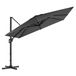 SONGMICS Parasol 290 x 290 cm, zweefparasol, tuinparasol, uv-bescherming UPF 50+, 360° draaibaar, hellingshoek verstelbaar, met standaard, bevestigingsriemen en afdekking, rookgrijs GPU039G01