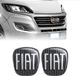 Fiat 14188B-2Pz 3D-sticker Logo Dolbò, zwart, 2 stuks, voor en achter