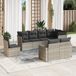 Maison Exclusive - Ensemble de jardin, 8 pièces, avec coussins, en polyrotin gris clair