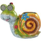 Maximex - Zonne-energie tuinfiguur slak LED, met lichtgevende ogen, 21 x 18,5 cm