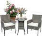 Merkloos Relaxdays Tuinset - 2 persoons - rotan look - grijs