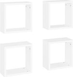 vidaXL Wandschappen kubus 4 st 30x15x30 cm wit