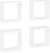vidaXL Wandschappen kubus 4 st 30x15x30 cm wit