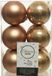 Decoris Kerstballen - 12x stuks - camel bruin - D6 cm - kunststof - mat/glans