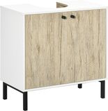 Kleankin Meuble de salle de bain - Panneau de particules - 60x30x60cm - Chêne