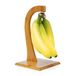 Relaxdays bananenhouder SHELDON, bamboe, met ophanghaak, staand, hout, HxBxD 28,5 x 16 x 16 cm, voor fruit, natuur