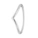 Lucardi Dames Zilveren ring V-vorm rhodiumplated - Ring - 925 Zilver - Zilverkleurig - 16 / 50 mm