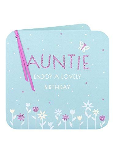 Clintons - Roze lint tante verjaardagskaart - 235x155mm