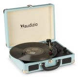 Audizio RP114BL Retro Platenspeler met Speakers – Koffer Platenspeler – LP Speler met 3 Snelheden (33/45/78) – Vinyl Player met AUX & RCA, Record Player, Vinyl speler – Blauw