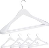 Merkloos Relaxdays Houten Kledinghangers - Set van 5 - Wit