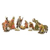 Riffelmacher 78005 - beschilderde kerststalfiguren voor de kerststal, figuren max. 12 cm, 12-delige set van polyresin
