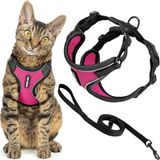 Voyager Ontsnappingsbestendig kattenharnas en riem set met reflecterende naden, neopreen handvat 1,5 m
