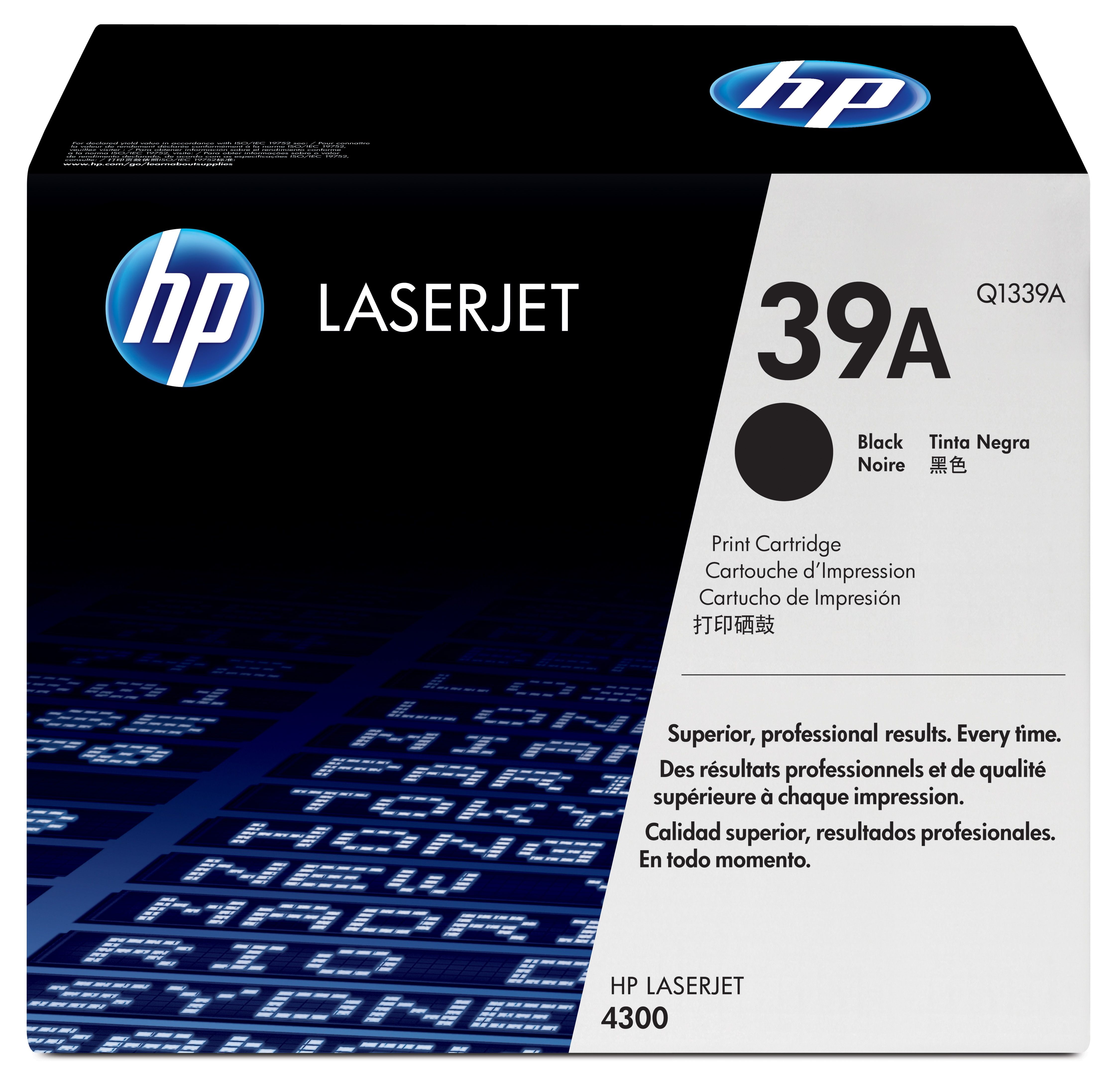 HP 39A Black Original LaserJet Toner Cartridge - Q1339A