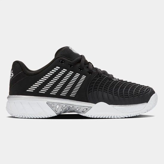 K-Swiss Express Light 3 Clay Dames Tennisschoen Zwart/Zilver/Wit - Gravel - Sportschoen - Alle Ondergronden - Maat 38