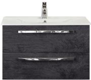 BES LED Seville Badmeubelset 80 cm - Black Oak - Keramische Wastafel Wit Enjoy