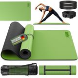 Tapis de yoga sans phtalates - Antidérapant - Avec sangle de transport - 183 x 61 x 0,6 cm