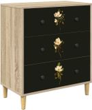 vidaXL Ladekast BREMEN Magnolia print 66 x 36,5 x 75 cm Bewerkt hout
