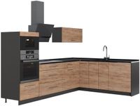 Vicco Hoekkeuken Fame-Line, Goudkleurig Eiken/Antraciet, 287 x 207 cm
