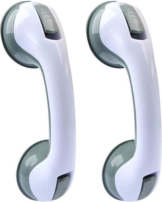 Handgreep - 2 stuks - met zuignappen - wit - 30 cm - 70 kg - voor badkamer en toilet