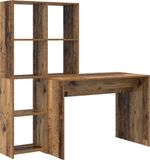 vidaXL Bureau met plank Oud Hout 138,5 x 55 x 143 cm Bewerkt hout