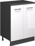Vicco Uitbreidingskast Rion, Wit Hoogglans/Antraciet, 60 x 46 cm
