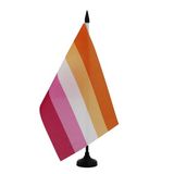 AZ FLAG Tafelvlag Lesbische trots 5 strepen 21x14 cm Plastic Voet