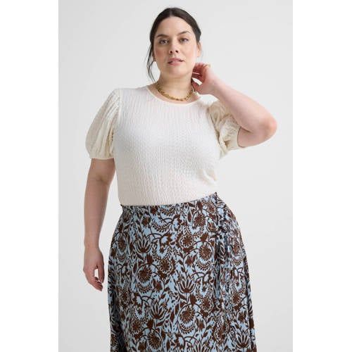 GREAT LOOKS top met textuur off-white