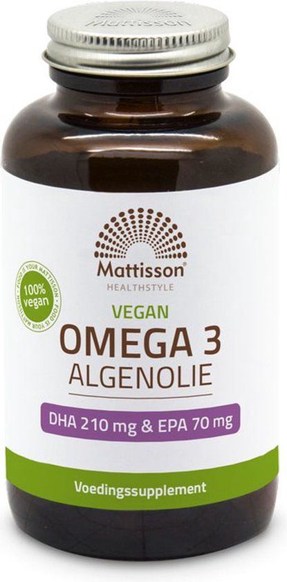 Mattisson Vegan Algenolie Omega 3 - DHA 150mg & EPA 75mg - 60 Capsules