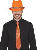 Boland Verkleedkleding setje 2 delig - oranje - hoed en stropdas - heren en dames