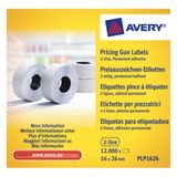 Avery PLP1626 Étiquettes de prix Permanent Blanc 16x26mm 12000 Pièces