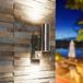 HOFTRONIC Jasmin wandlamp - RVS - 6000K Neutraal wit - Bewegingsmelder en schemerschakelaar - IP44 spatwaterdicht - Up & Downlight voor buiten