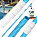 tillvex Telescoopstang voor zwembad, 1,20-3,60 m, aluminium zwembadstang, stang voor zwembadreiniging, 3-delig, blauw