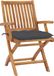 vidaXL Fauteuils pliants avec coussins, set de 6, bois de teck massif