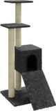 vidaXL Meuble pour chat avec poteaux à gratter en sisal 92 cm gris foncé