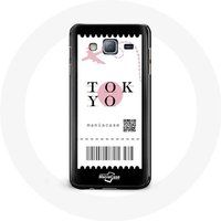 Maniacase Etui voor Samsung Galaxy J7 2016 Vliegticket Tokyo Japan