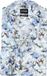 OLYMP Luxor comfort fit overhemd - dobby - blanc avec motif floral bleu et vert - Strijkvrij - Boordmaat: 52 (EU maat: 5XL)