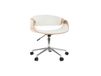 ARAMIS Chaise de bureau à roulettes design blanc, bois clair et acier chromé