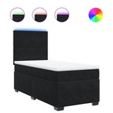 vidaXL Boxspringbed met matras, fluweel, zwart, 160x200 cm