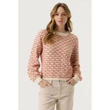 Garcia trui met print - ecru/roze