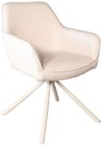 Lizzely Garden & Living Set van 4 eetkamerstoelen Lies draaibaar beige stof
