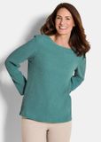 Goldner Kreppshemd Langemouwen gemêleerd jersey top