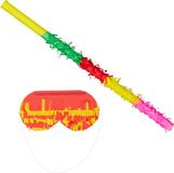 Merkloos / Sans marque Relaxdays GmbH 4-delige pinata accessoires set - kleurrijke pinata stok & blinddoek - bont